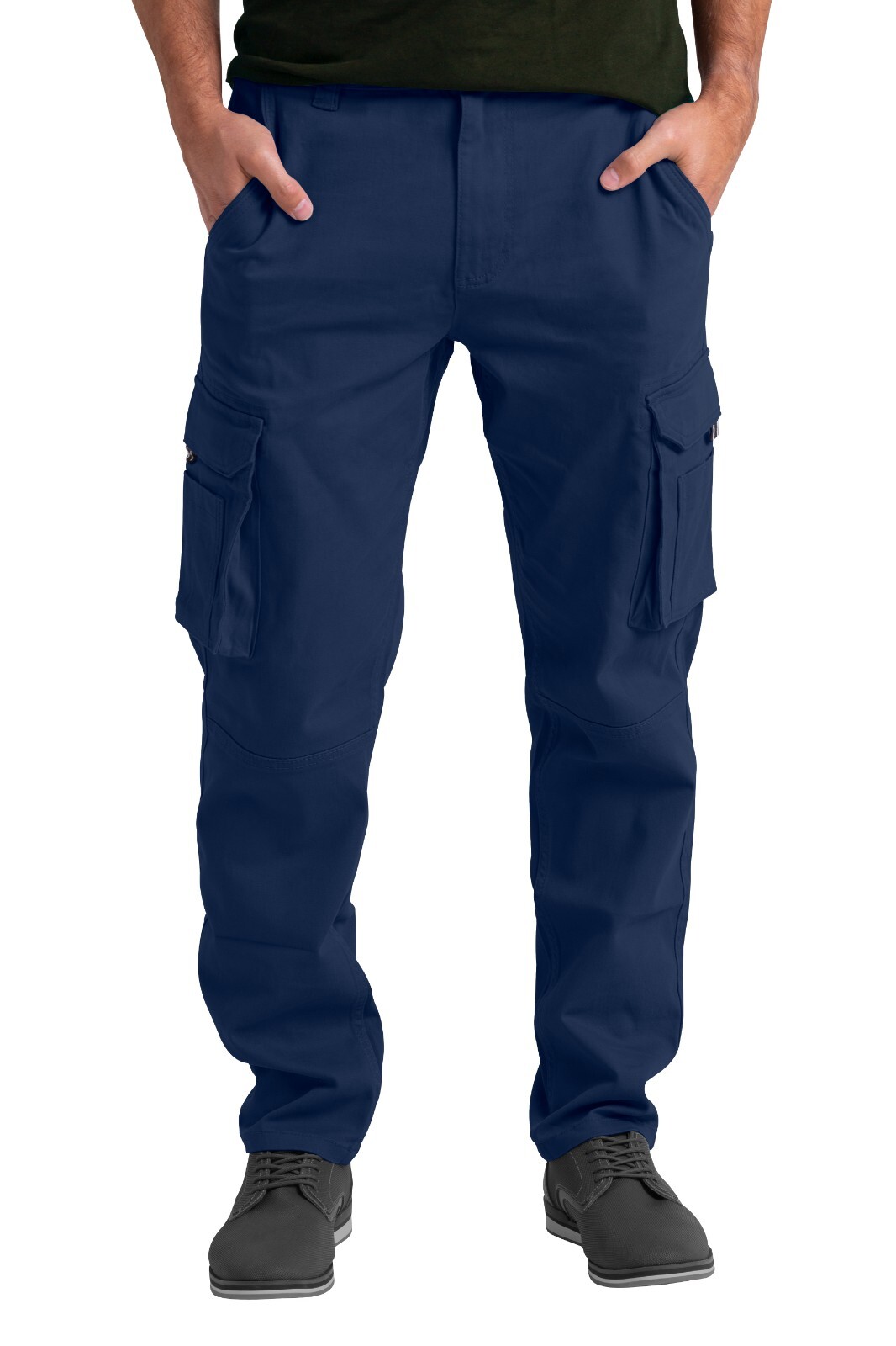 Mens Cargo Stretch Pants Classic Fit Straight Leg Outdoor Work Regular Fit Pants