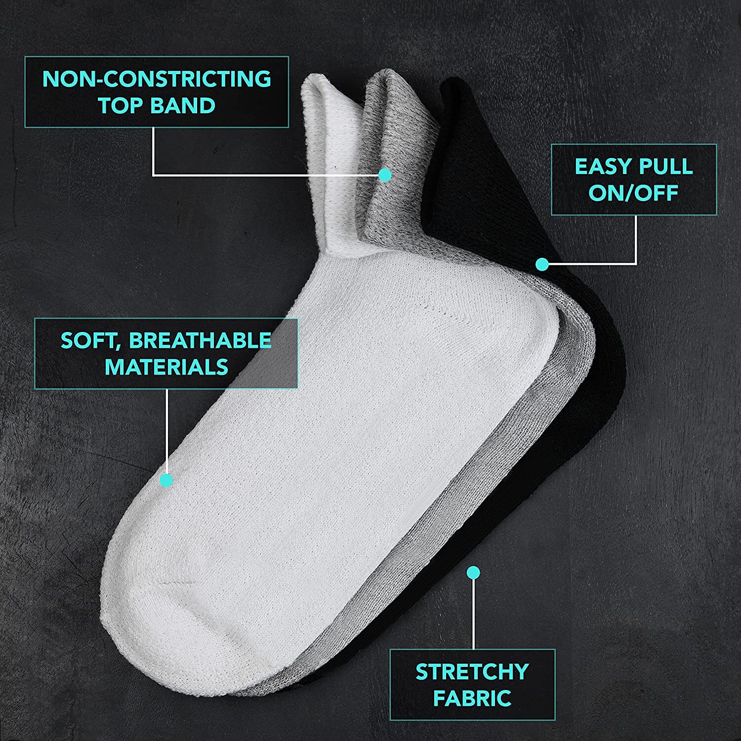3-12 Pairs Mens Circulatory Diabetic Health Ankle Quarter Cotton Socks Size 9-15