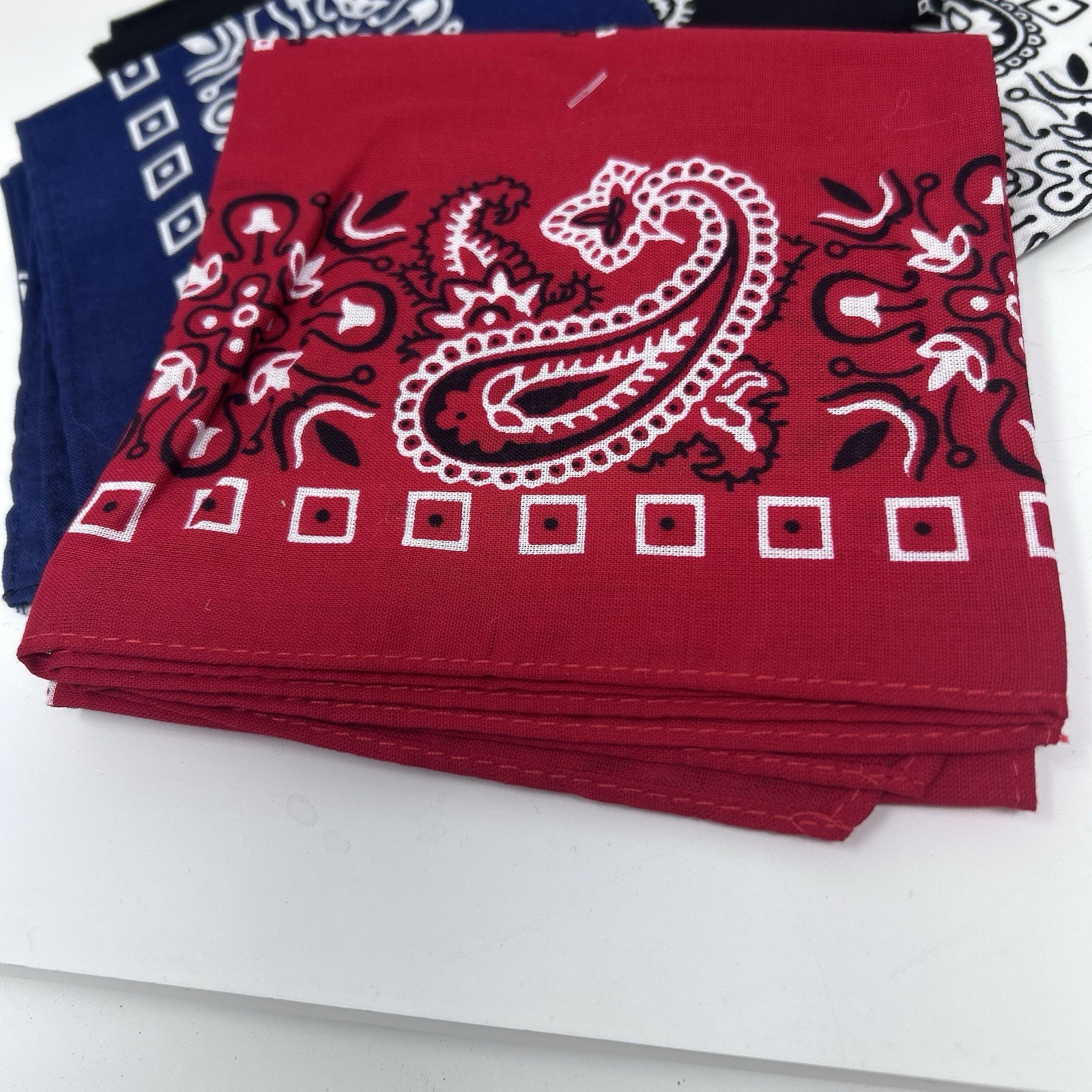 100% Cotton Paisley Bandanas 22″X22″ Scarf Head Neck Bandannas lot of 4