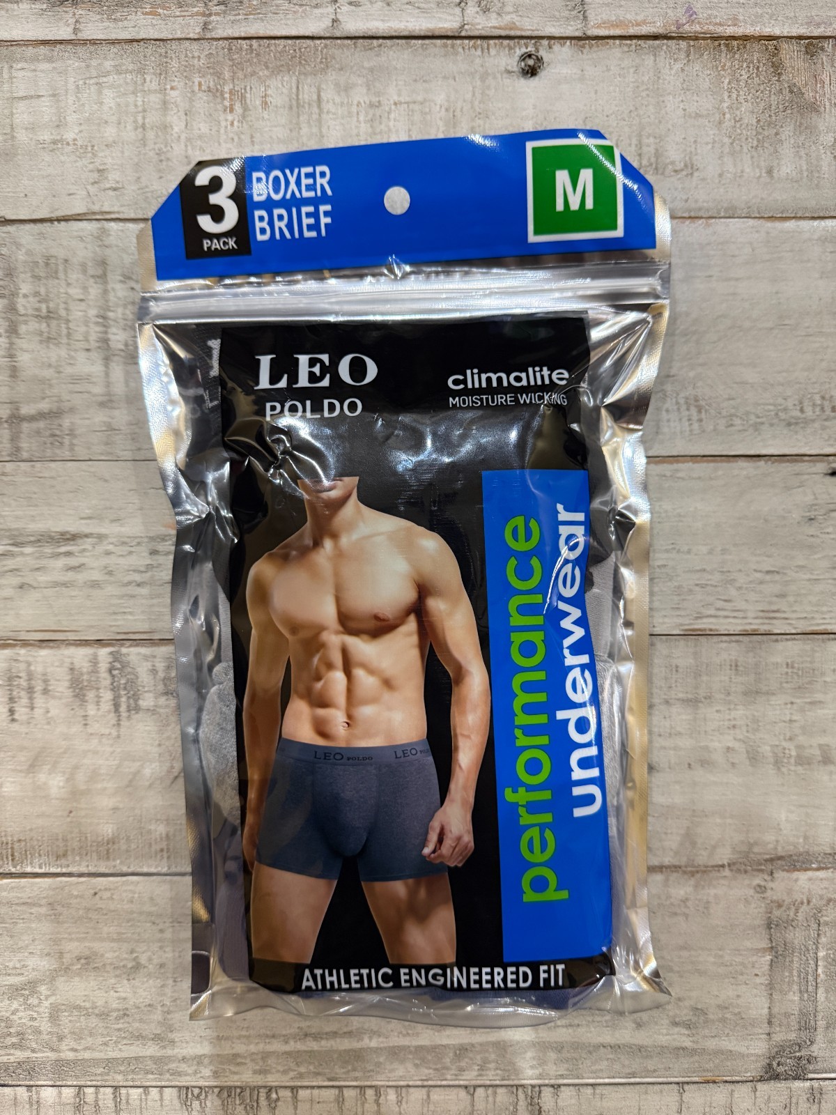 LEO POLDO Men’s 3 Pack Performance Boxer Briefs Climalite Moisture Wicking