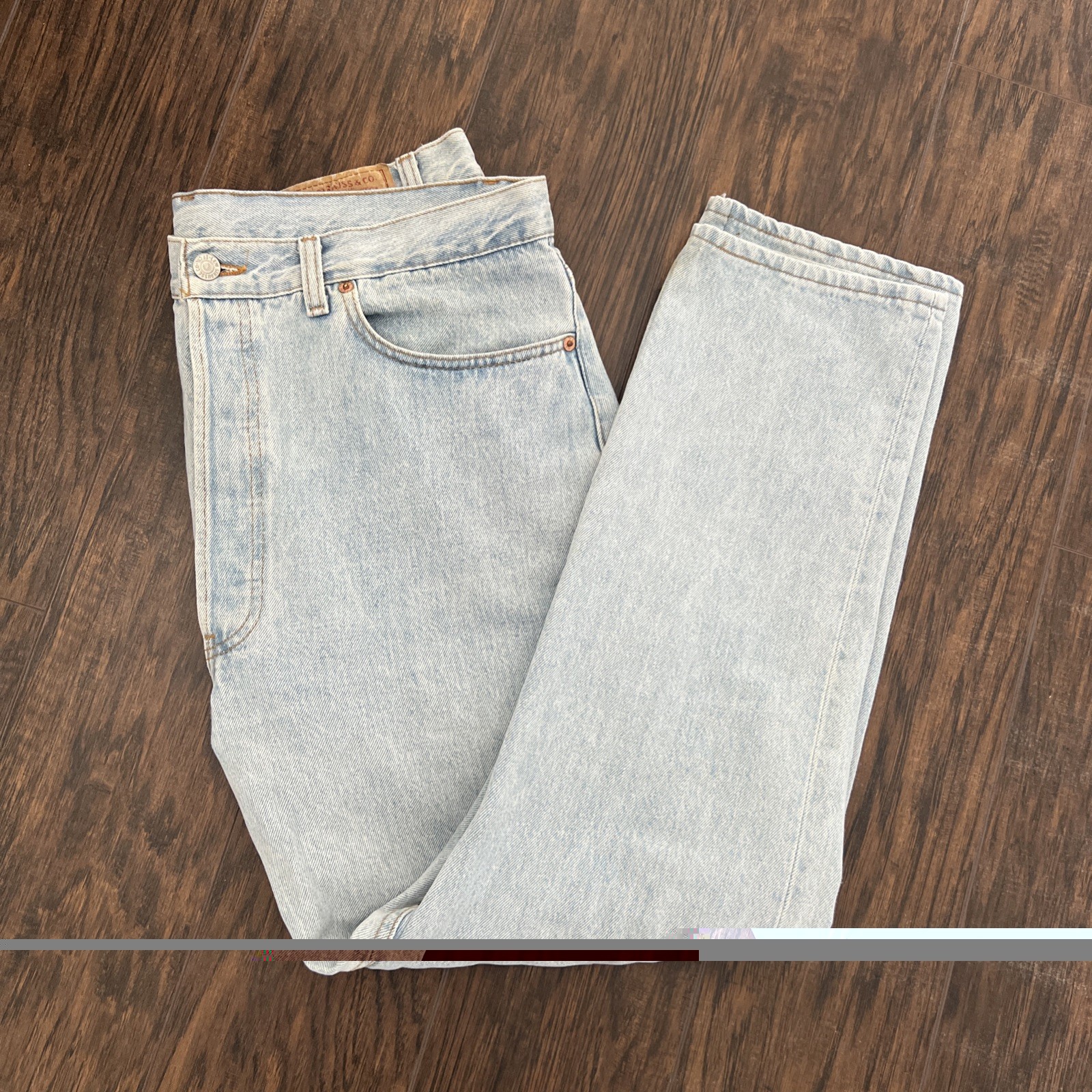 Vintage Levis 501 Jeans Men 38×30 Blue Button Fly Denim Pants Light Wash Altered