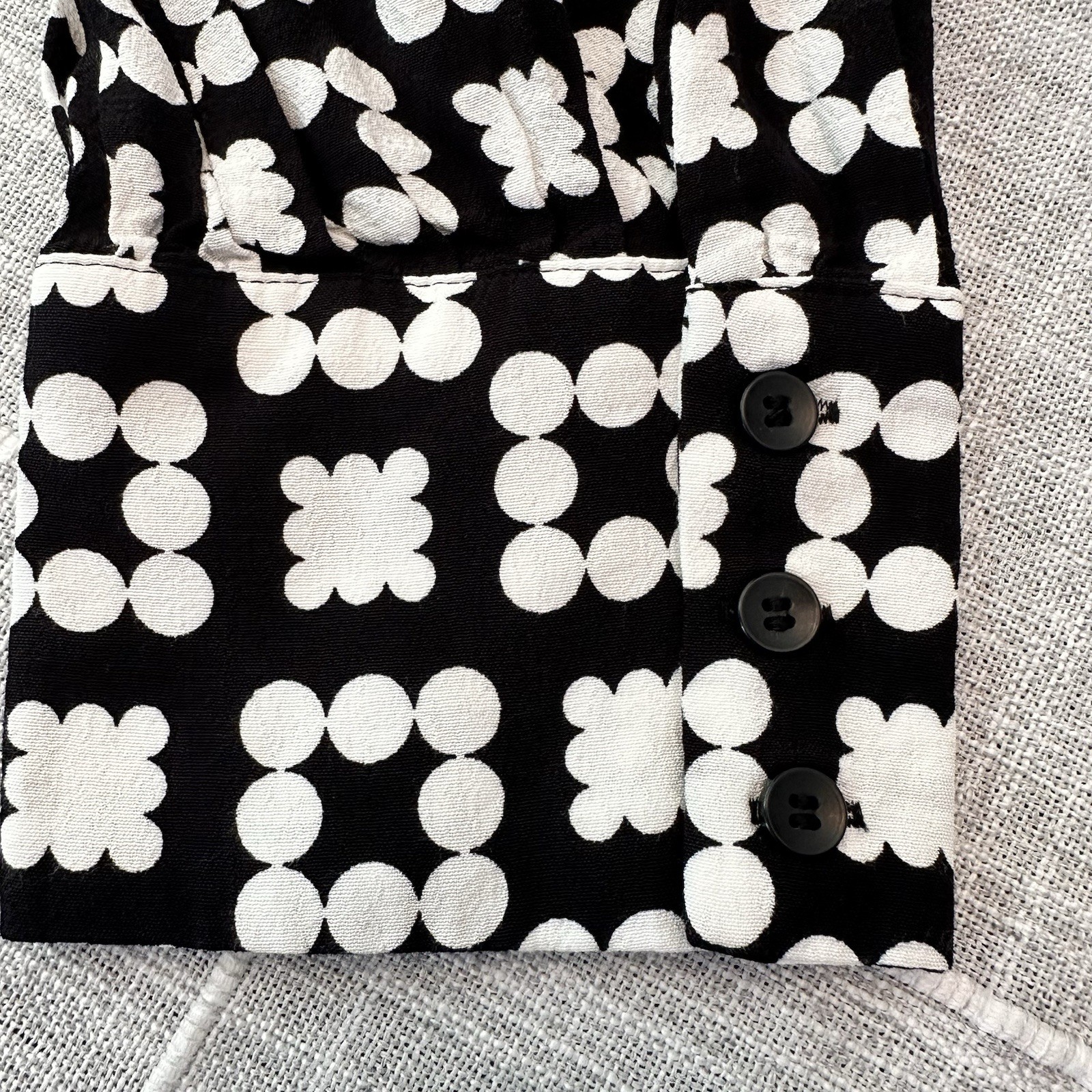 ZARA The Nadia Dress Retro Black White Geometric Shirt Dress Mini Tunic XL