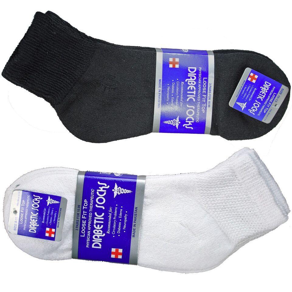 3 6 12 Pairs Men’s Circulatory Diabetic Ankle Cotton Quarter socks size 9-15