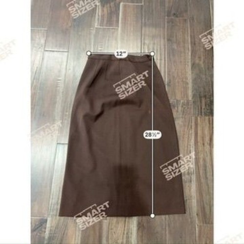 Womens Brown Midi Pencil Skirt Side Slit Back Zip Old Money Classic Academia