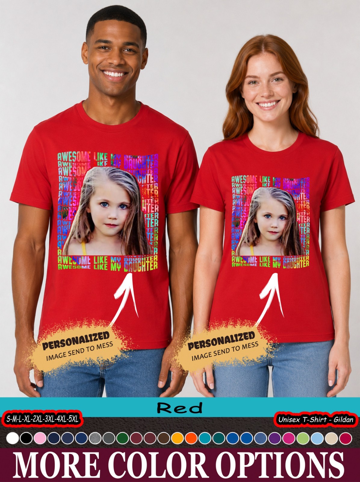 Custom Photo Proud Father Awesome Like My Daughter Shirt, Dad Appreciation Tee