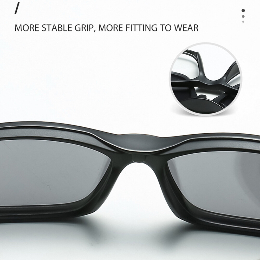 Eyeglasses Frame with 5pcs Magnetic Clip On Polarized Sunglasses Square Glasses