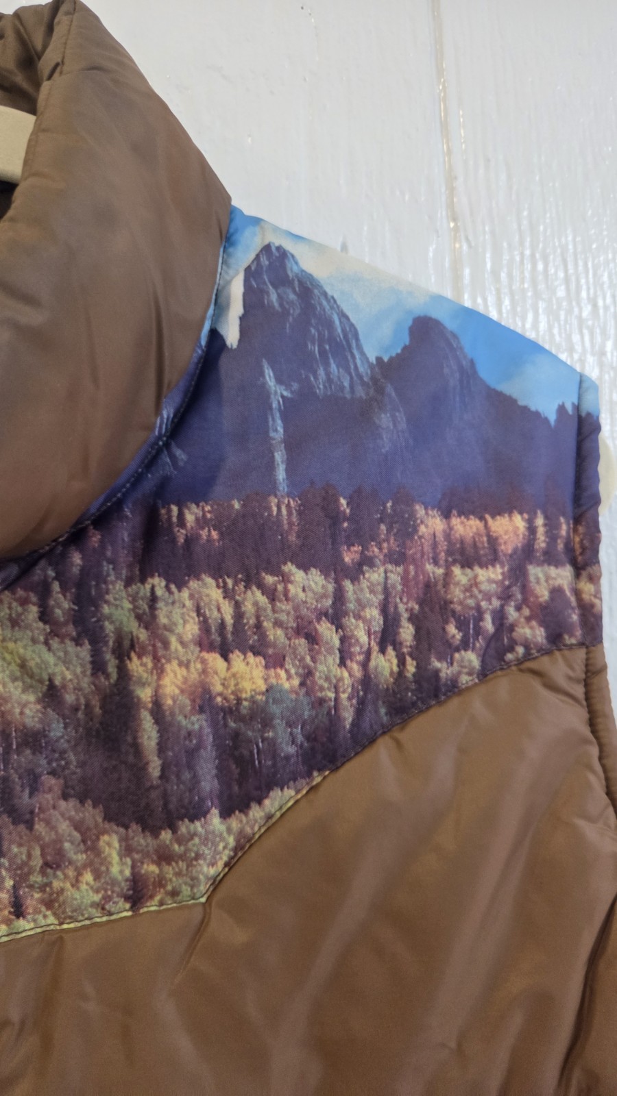 Vtg Sears Western Wear Puffer Vest Large Mountain Desert Cowboy Ranch USA Made