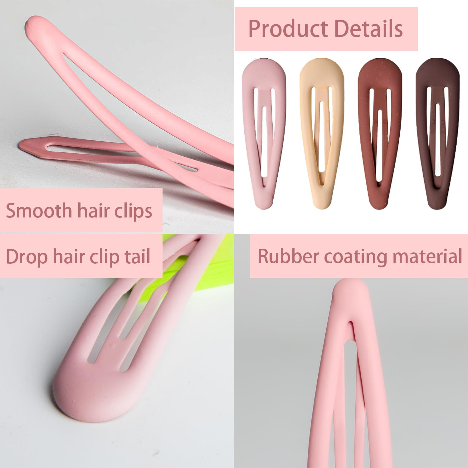 30PCS Snap Hair Clips, 4.8cm/1.89 Inch Hair Clips Non Slip Metal Snap Hair