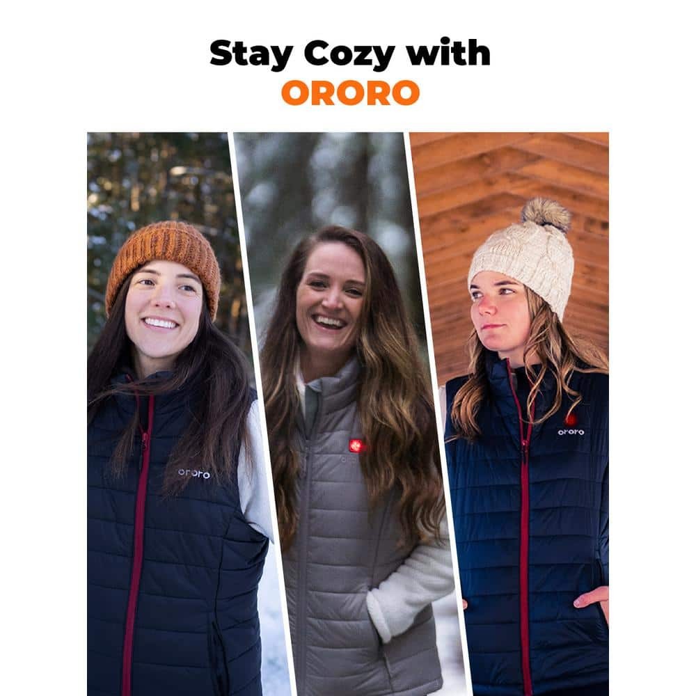 ORORO Women’s XX-Large Black 7.38-Volt Heated Vest w/ One 4.8 Ah Battery