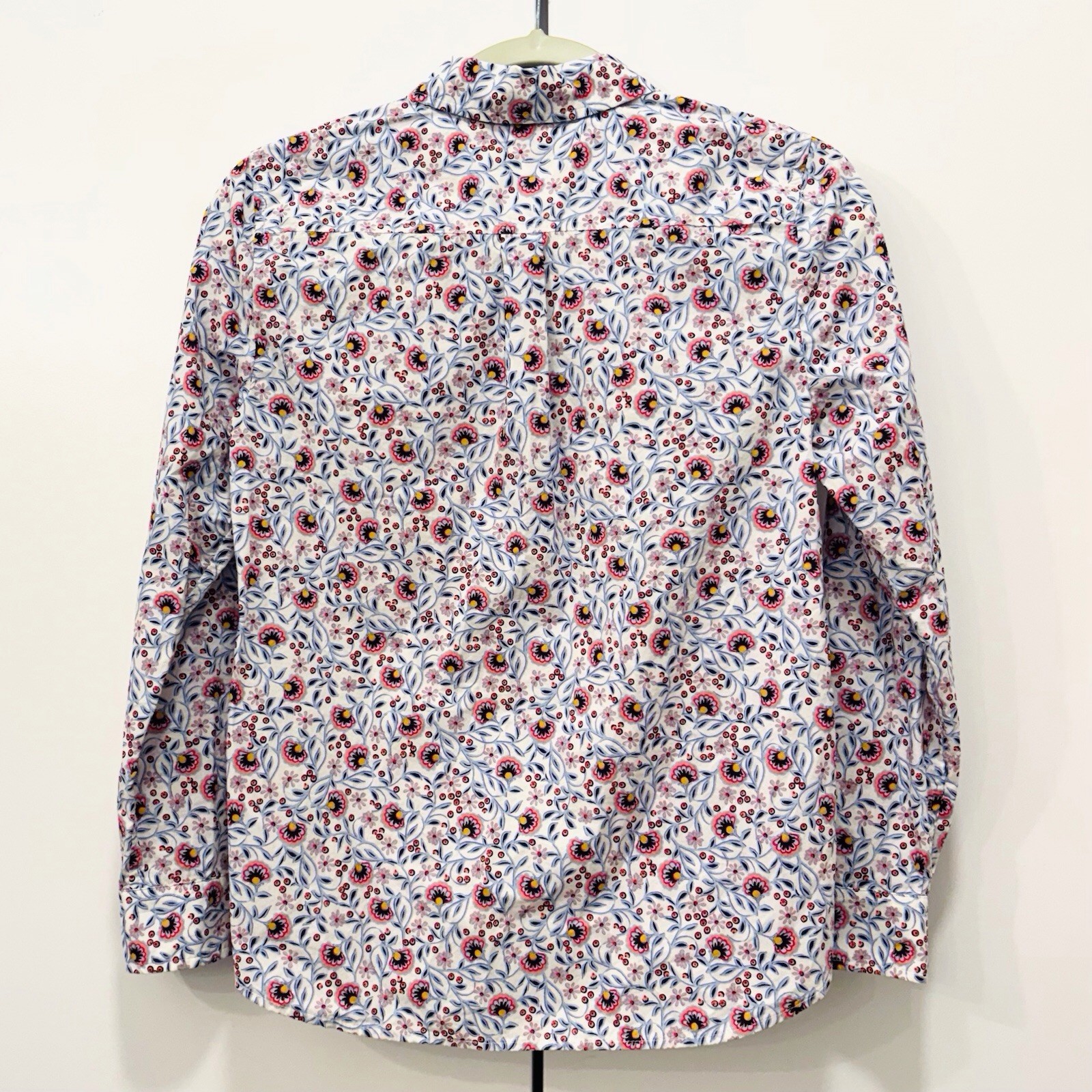 Talbots Blouse Womens Sz Petite P Paisley Floral Long Sleeve Botanical Garden