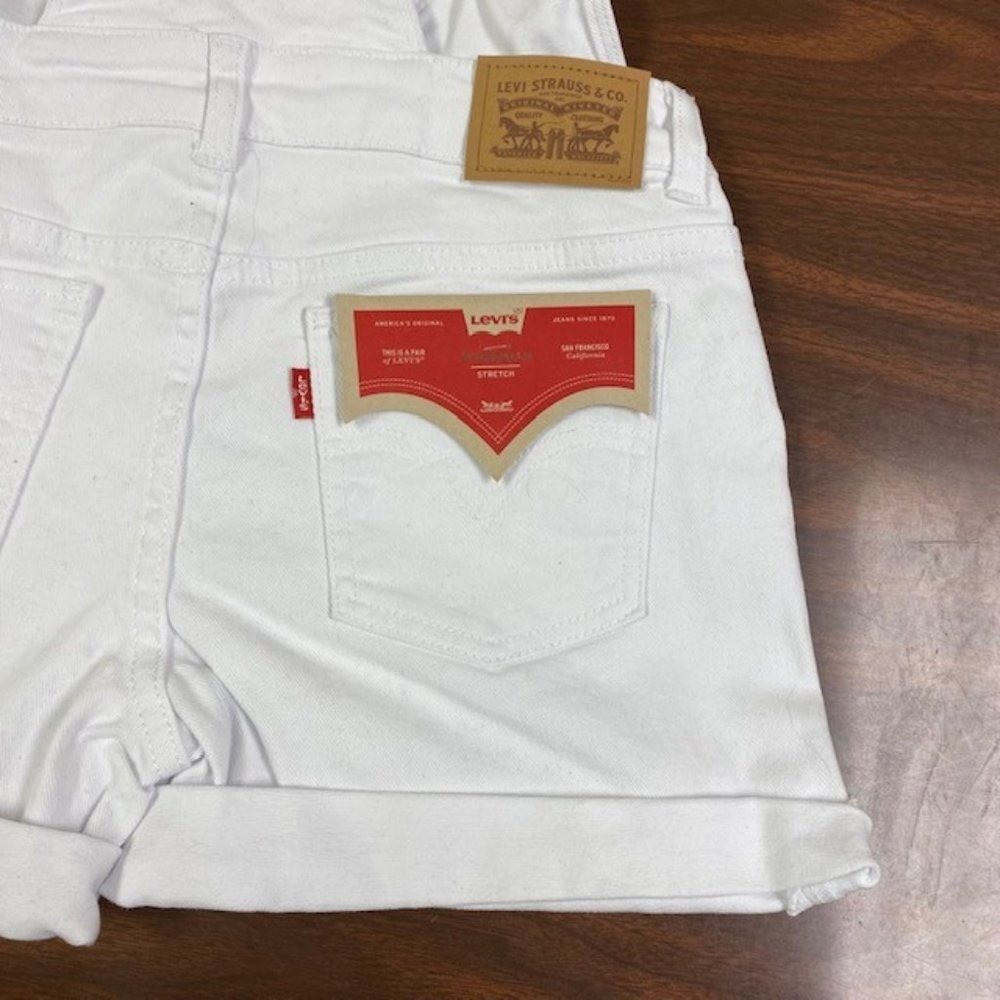 NWT Girl’s Levi’s White Relaxed Fit Stretch Shortalls, size 10 Reg