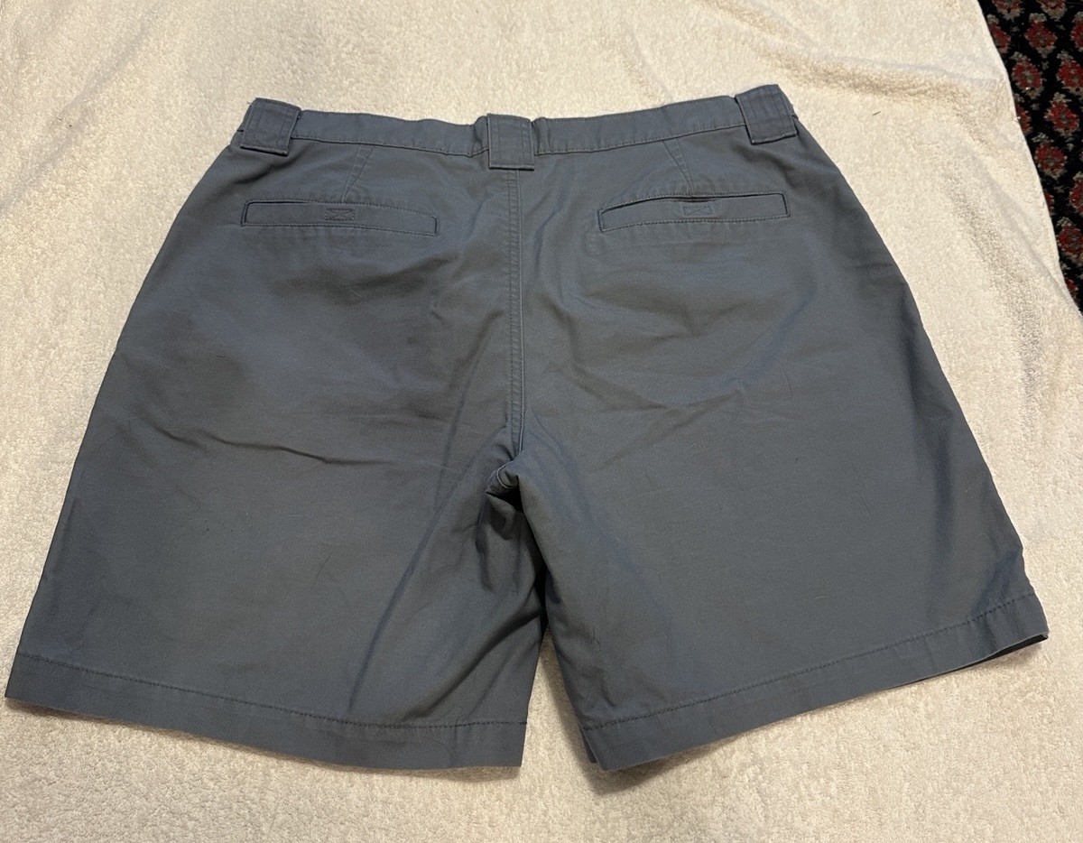 Savane Men’s Gray Solid Cargo Shorts Cotton Canvas Flat Front Zip