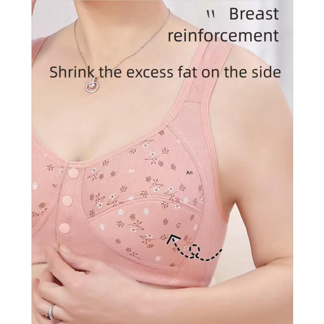 7 Pcs Daisy Bras Older Women Wireless Snap Closing Bra Comfort Senior Bra US