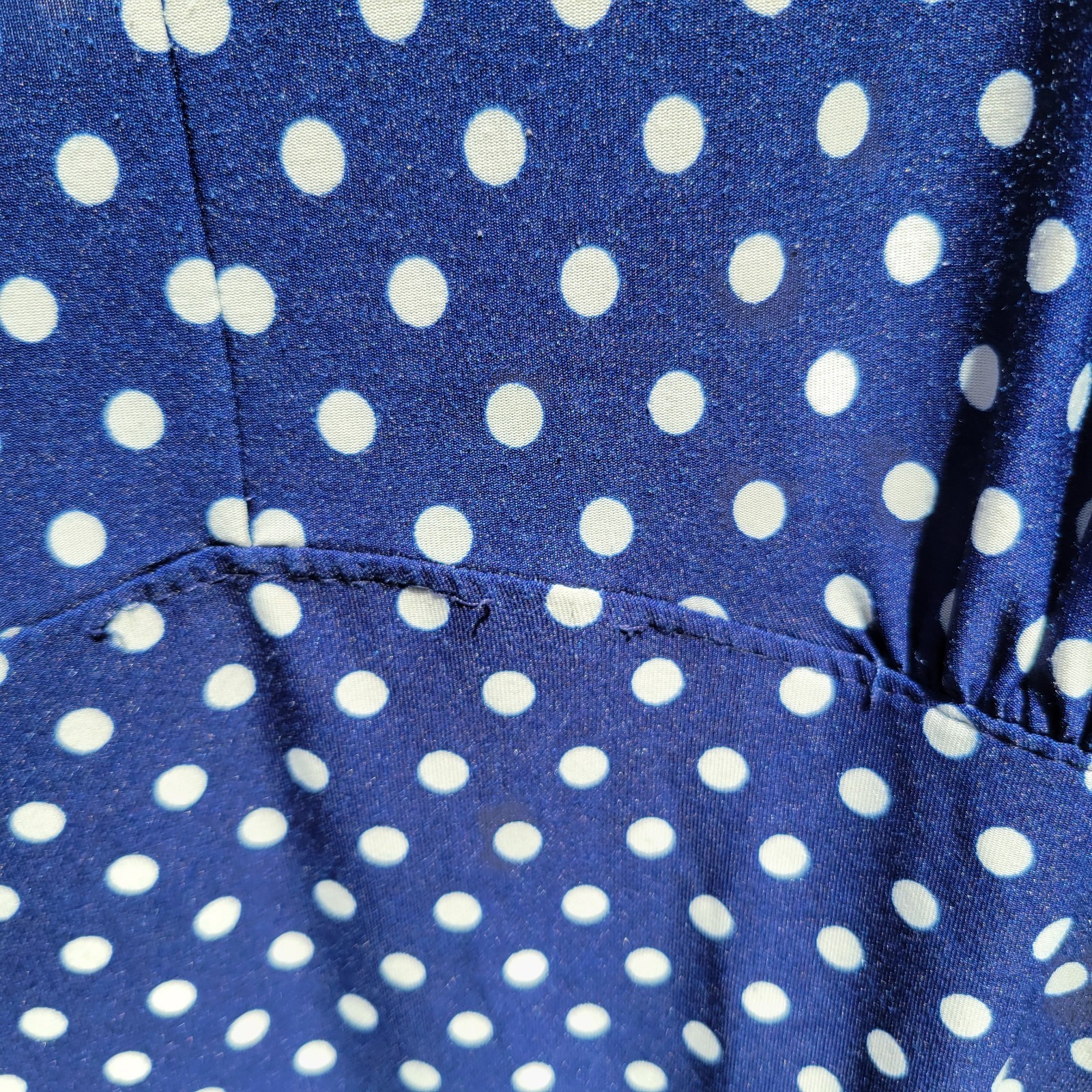 Rene Rofe Women’s Tie Robe & Cami Nightgown Set Blue w Polka Dots Sz L
