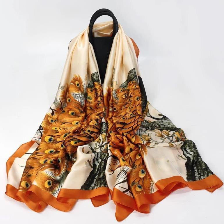 Hangzhou Silk Scarf 90x90cm Long Sheer Wrap Beach Cover Up Sunscreen Shawl