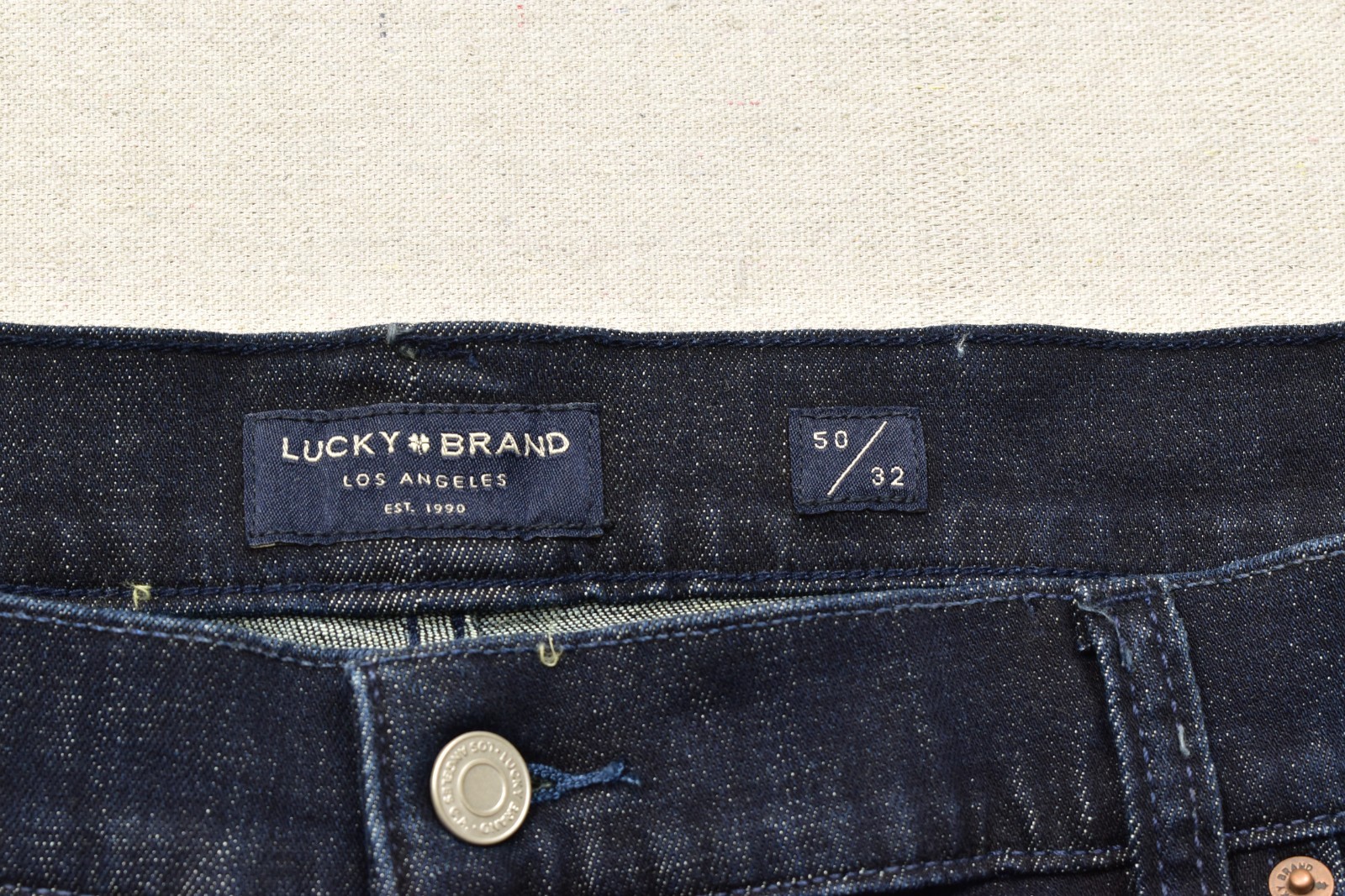 LUCKY BRAND MEN’S ATHLETIC TAPERED DENIM JEANS BLUE COOL MAX 50X32 COTTON NEW
