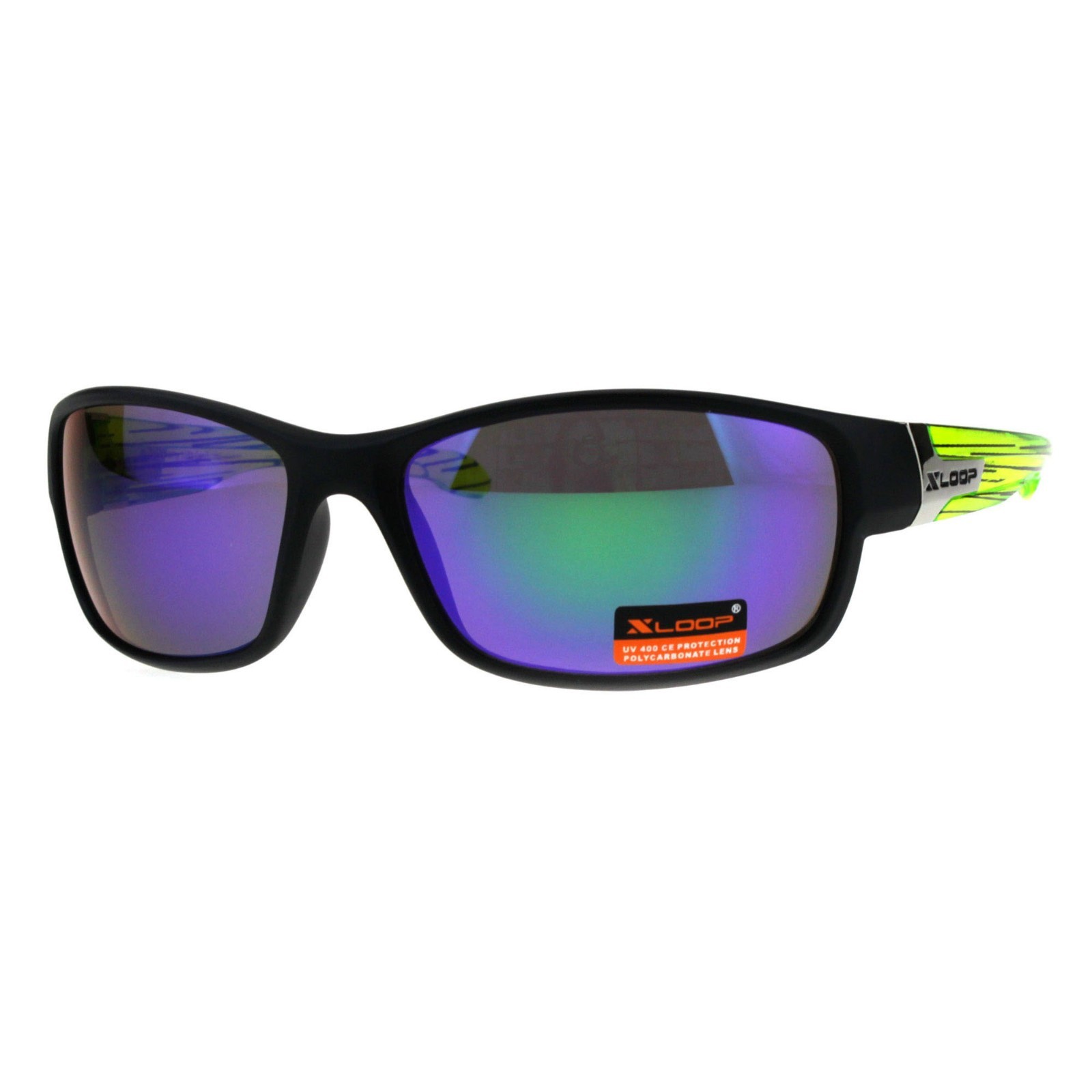 Xloop Sunglasses Mens Oval Rectangular Wrap Around Frame UV 400