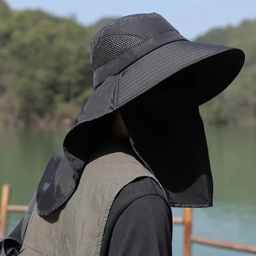 Wide Brim Sun Hat UV Protection Bucket Cap For Hiking Camping Fishing Safari Men