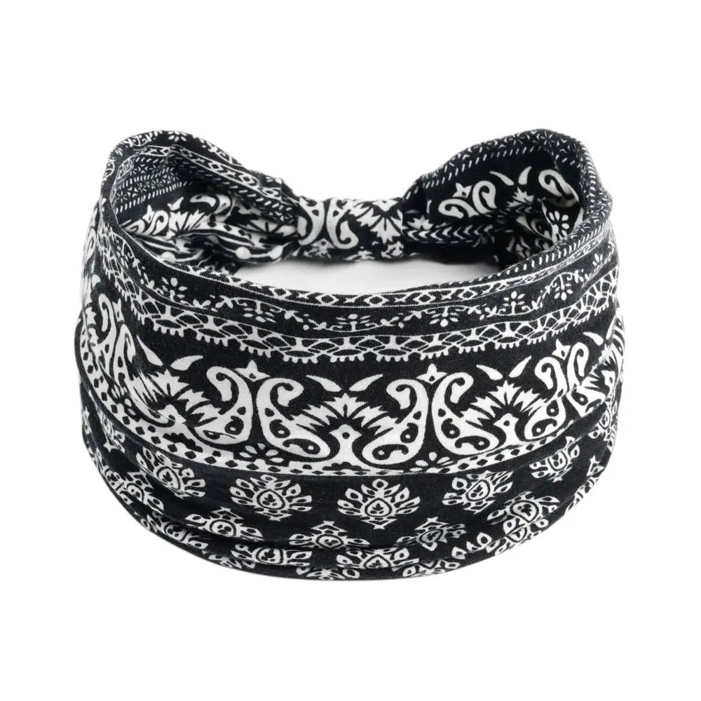 Bandanna Wide Sports Yoga Headband Stretch Hairband Elastic Hair Band Turban