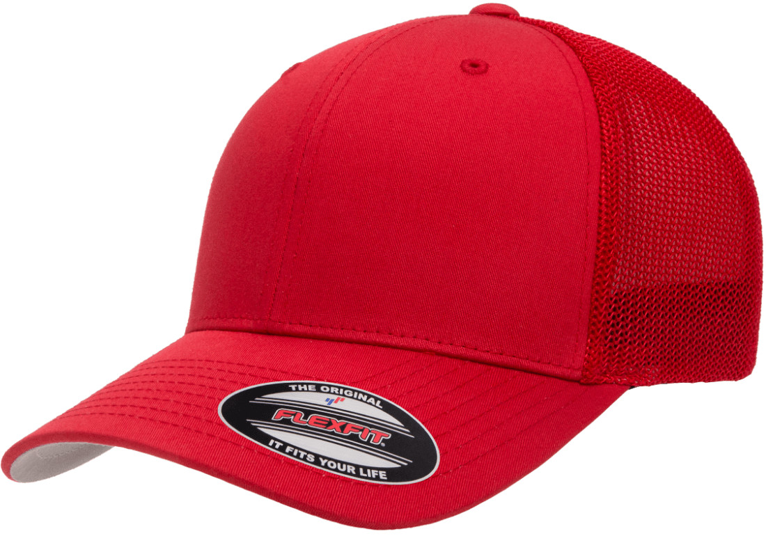 Flexfit Trucker Hat 6511 Fitted Mesh Baseball Cap Plain Blank Flex Fit OSFM