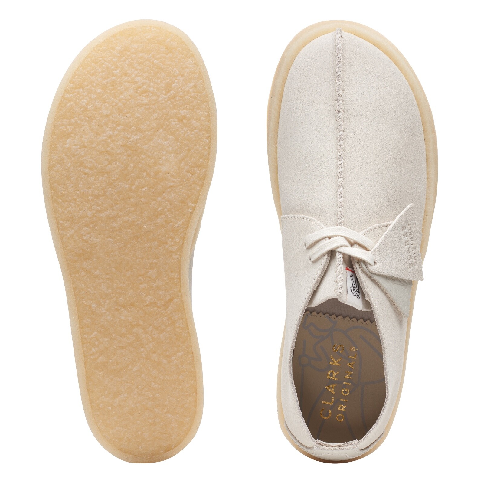 Clarks Men’s Desert Trek Cup White Suede 26165824