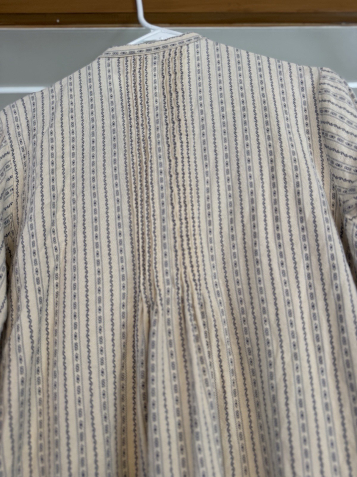 Vintage L.L.Bean Prairie Dress Women’s Small Blue Cream Calico Stripe