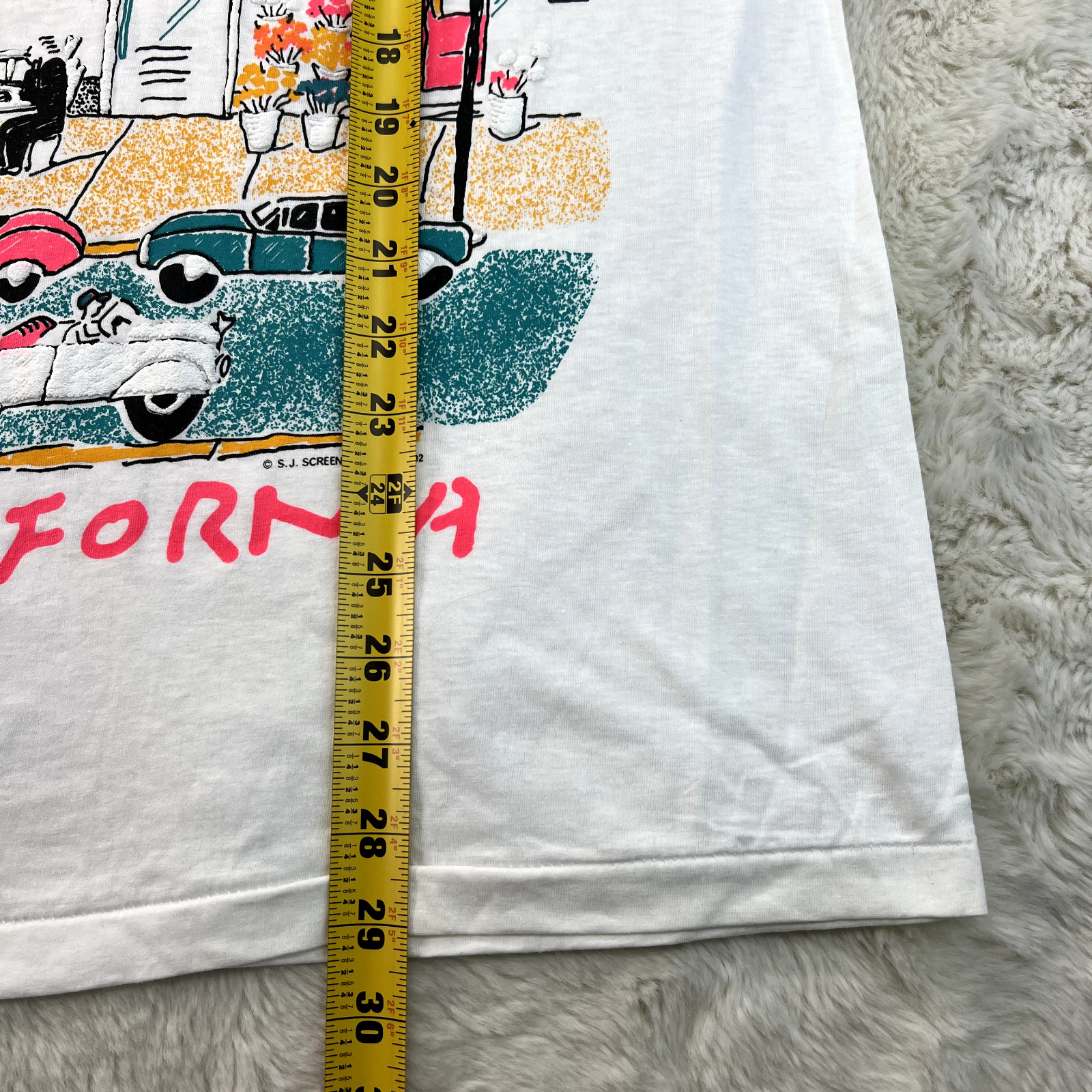 Vintage J. Screen Printers 1992 Mens XL White Venice Malibu California T-Shirt