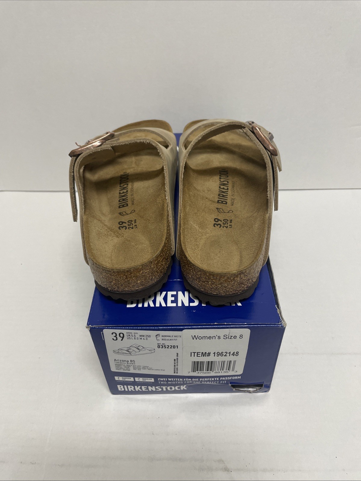Birkenstock Arizona BS Tabacco Brown UNISEX Sandals/shoes W8/M6
