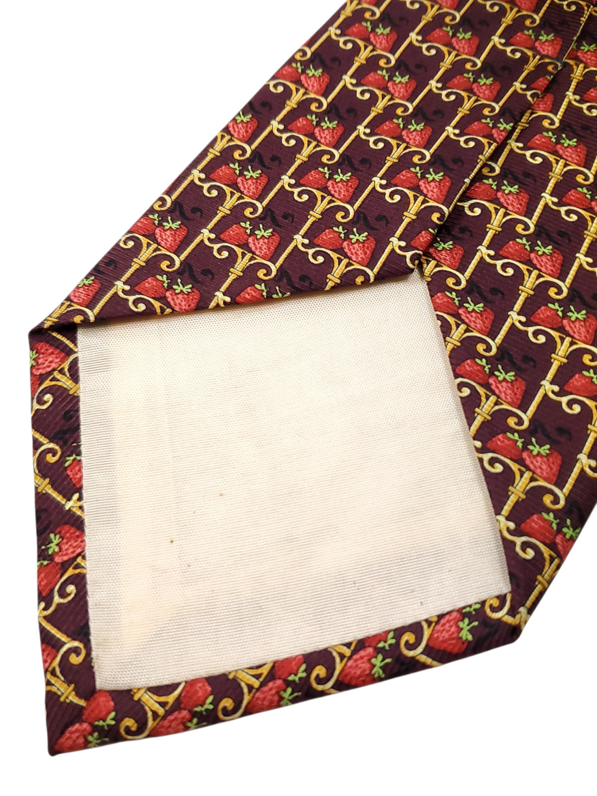 FUMAGALLIS Handmade in SPAIN 100% Silk Tie Burgundy Red STRAWBERRY Necktie NEW