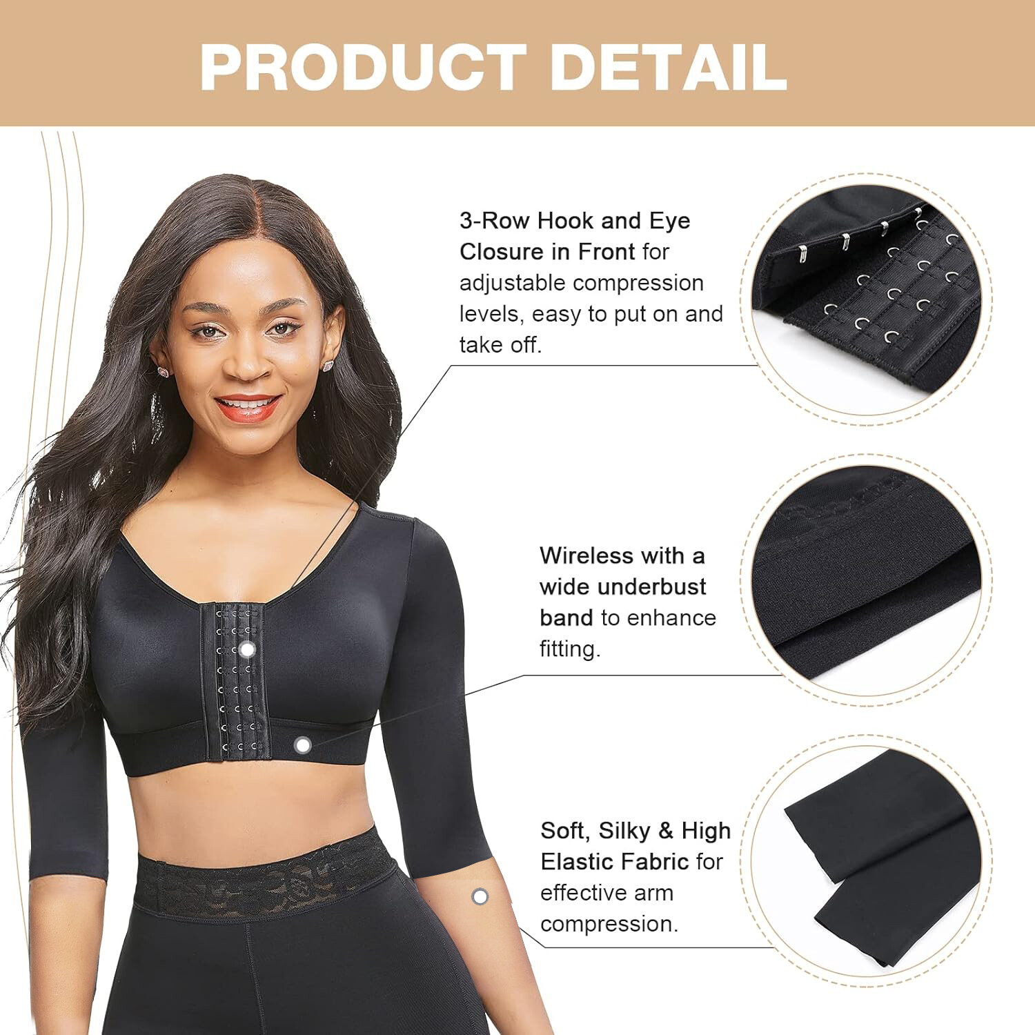 Arm Shaper for Women Post Surgery Compression Sleeves Slimming Faja Arm Lipo Top
