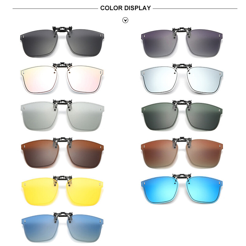 Polarized Clip On Sunglasses Eyewear Flip Up Lenses for Prescription Glasses