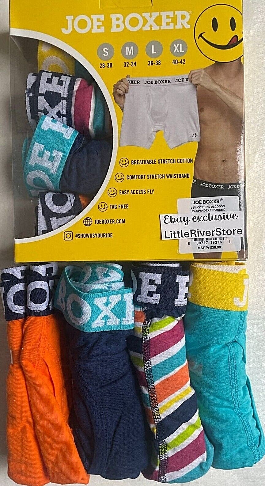 4 Pack Joe Boxer Size M 32-34 Boxer Briefs Cotton Stretch Many Patterns $38