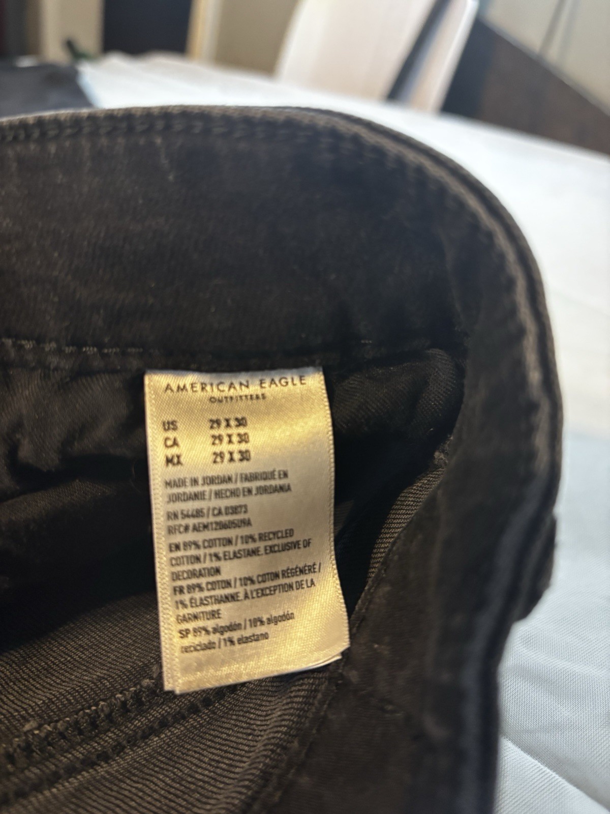 American Eagle AirFlex+ Men’s Black Slim Skinny Mid Rise Stretch Denim Jeans