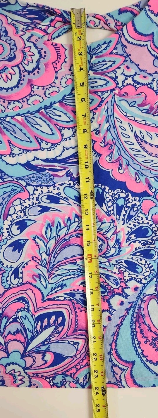 Women’s Sz L Lilly Pulitzer Bright Tropical Paisley Long Sleeve Top Stretch