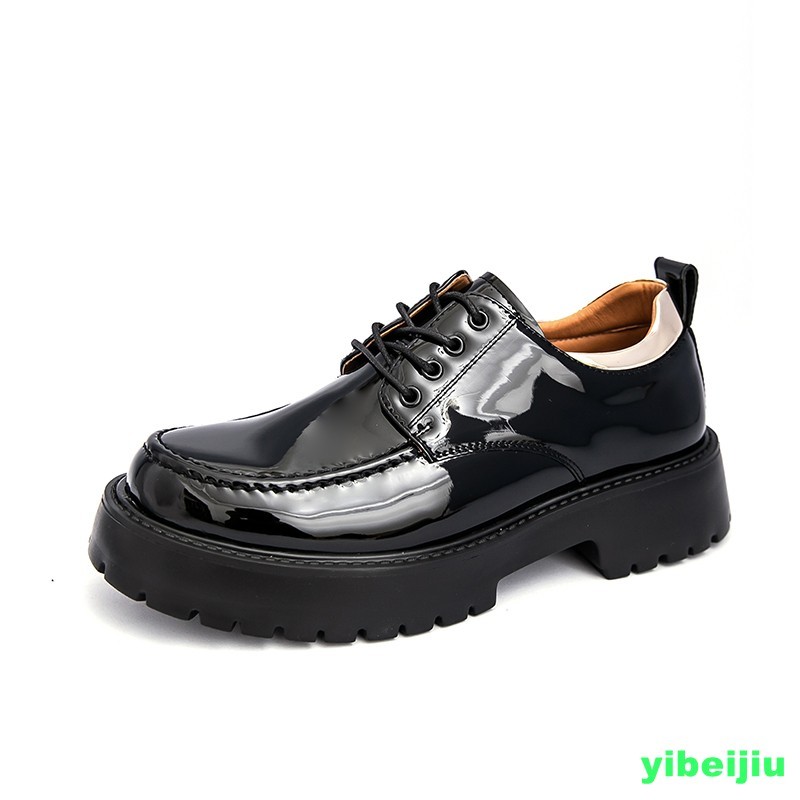 Mens Evening Lace Up Patent Leather Round Toe Derby Evening Shoes Oxford Man New