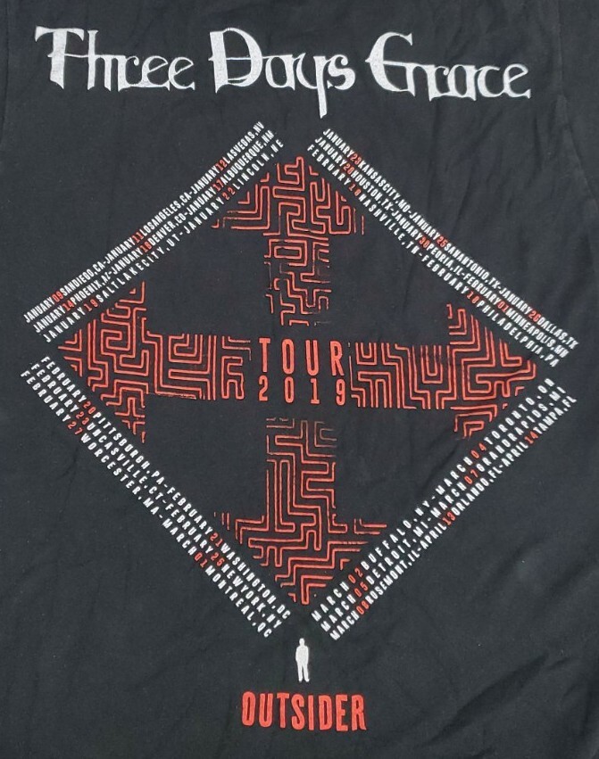 Three Days Grace Outsider Shirt Mens Small Black 2019 Concert Tour Tee Adult A30
