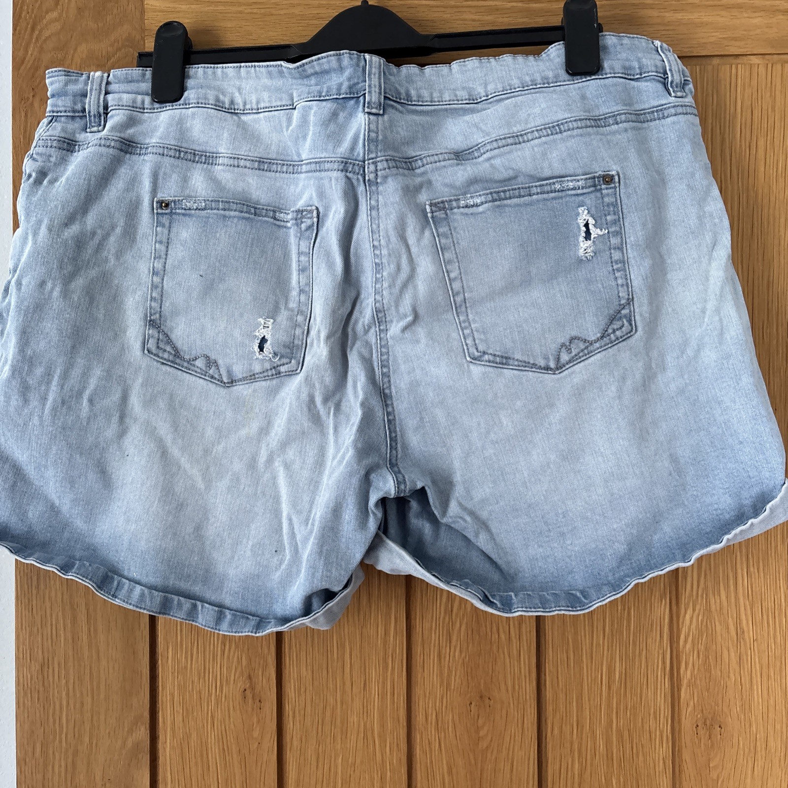Next Light Wash Distressed Denim Shorts Size 20