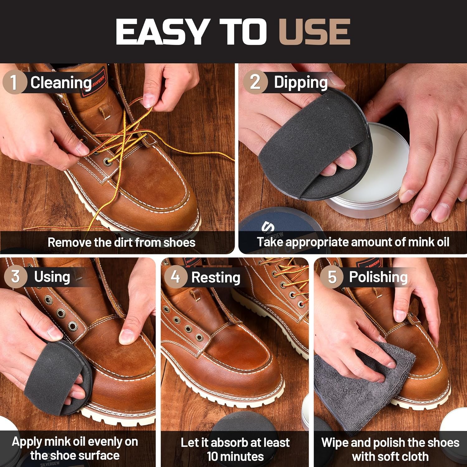 Mink Oil Leather Conditioner Waterproof Boots Shoes Jacket Couch Furniture Polis
