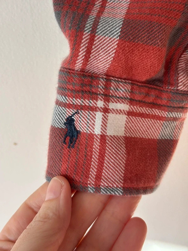 Polo Ralph Lauren Women’s Red Check Shirt Cotton Logo Button Up UK 8