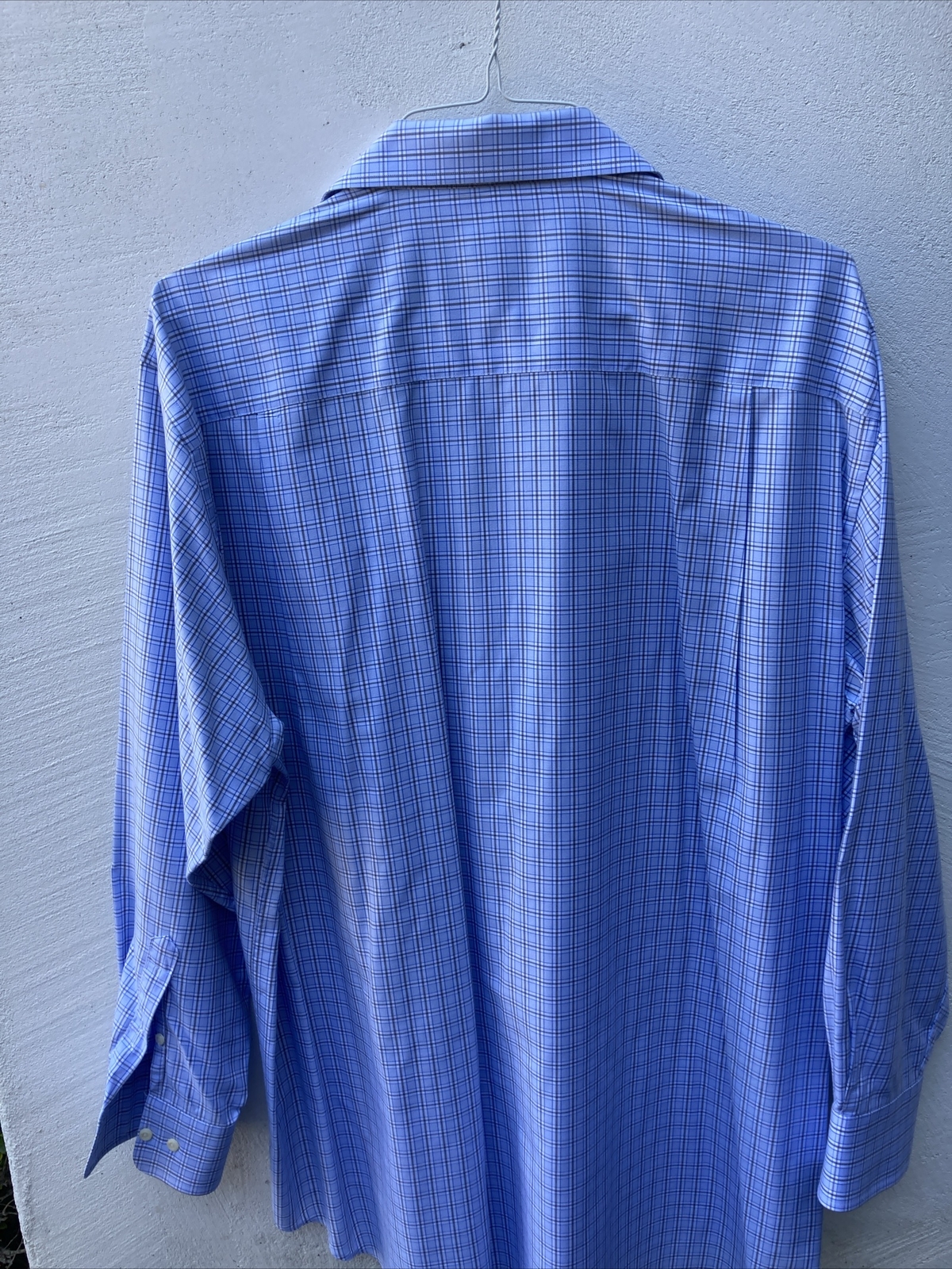 David Donahue Purple-Blue 100% Cotton Mens Dress Shirt Mint Cond 18 34/35