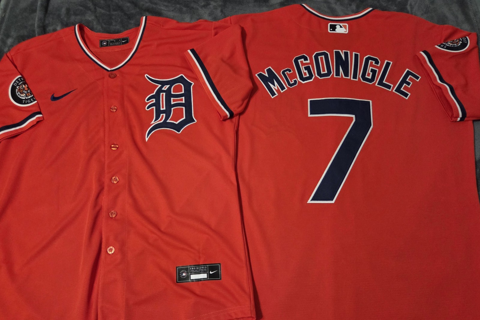 Fast Free Shipping! Large Kevin McGonigle Detroit Tigers Stitched Jersey 7