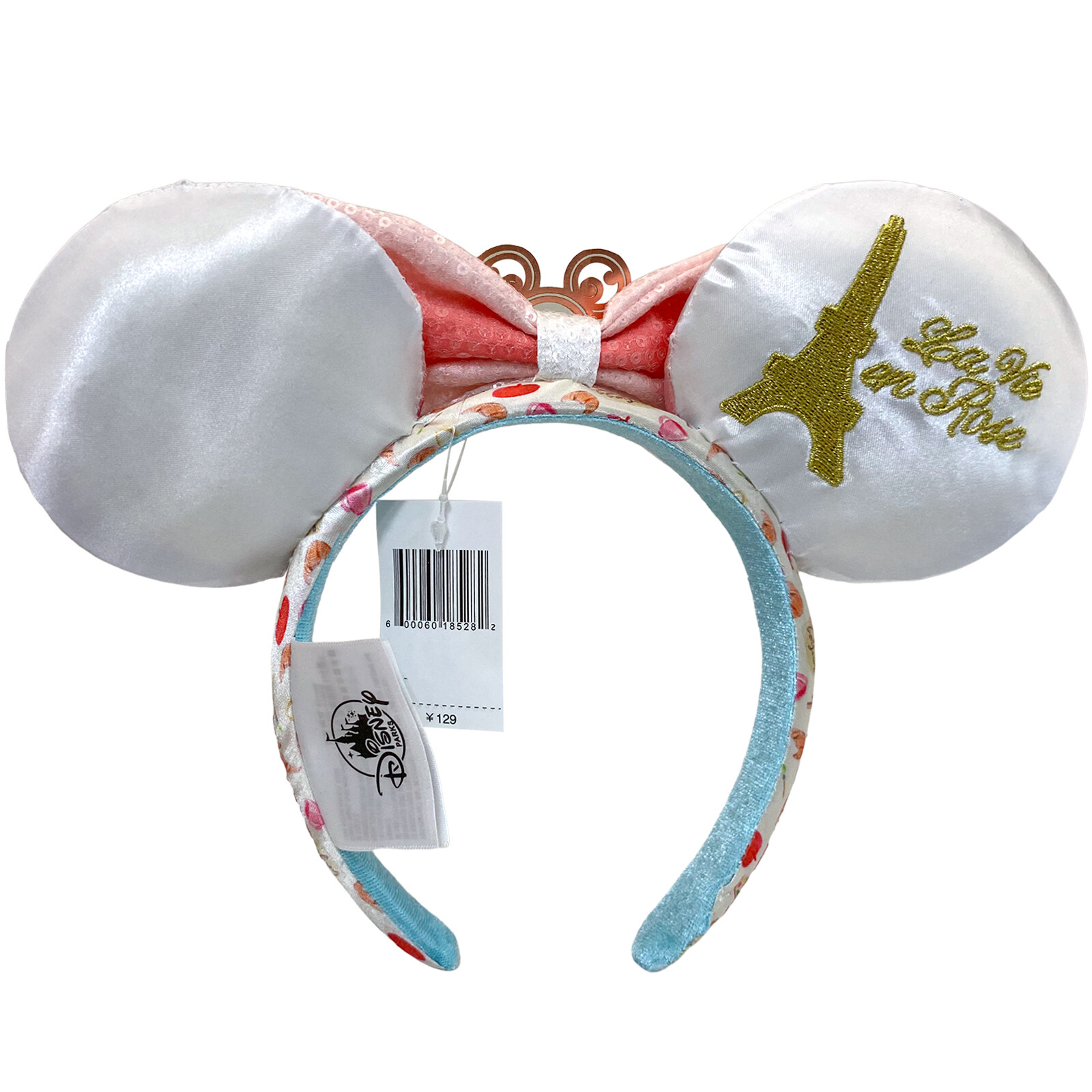 Disney-Park’s Epcot France Paris Minnie Mickey Mouse Ears Bow Headband Rose US