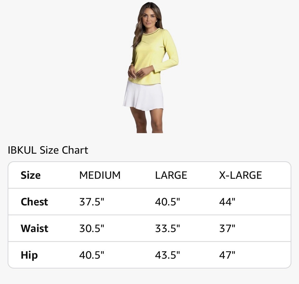 NWT IBKUL Golf Tennis Top Shirt XS S L XL Yellow Butter Long Sleeve Crew Neck H7