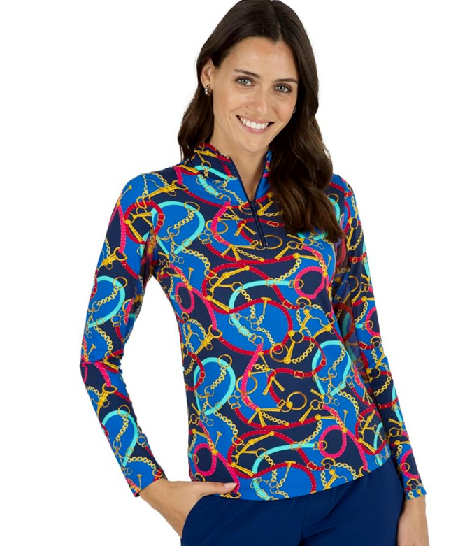 NWT IBKUL Golf Tennis 1/4 Zip Top XS S M XL 2XL Red Activewear Longsleeve UPF C1