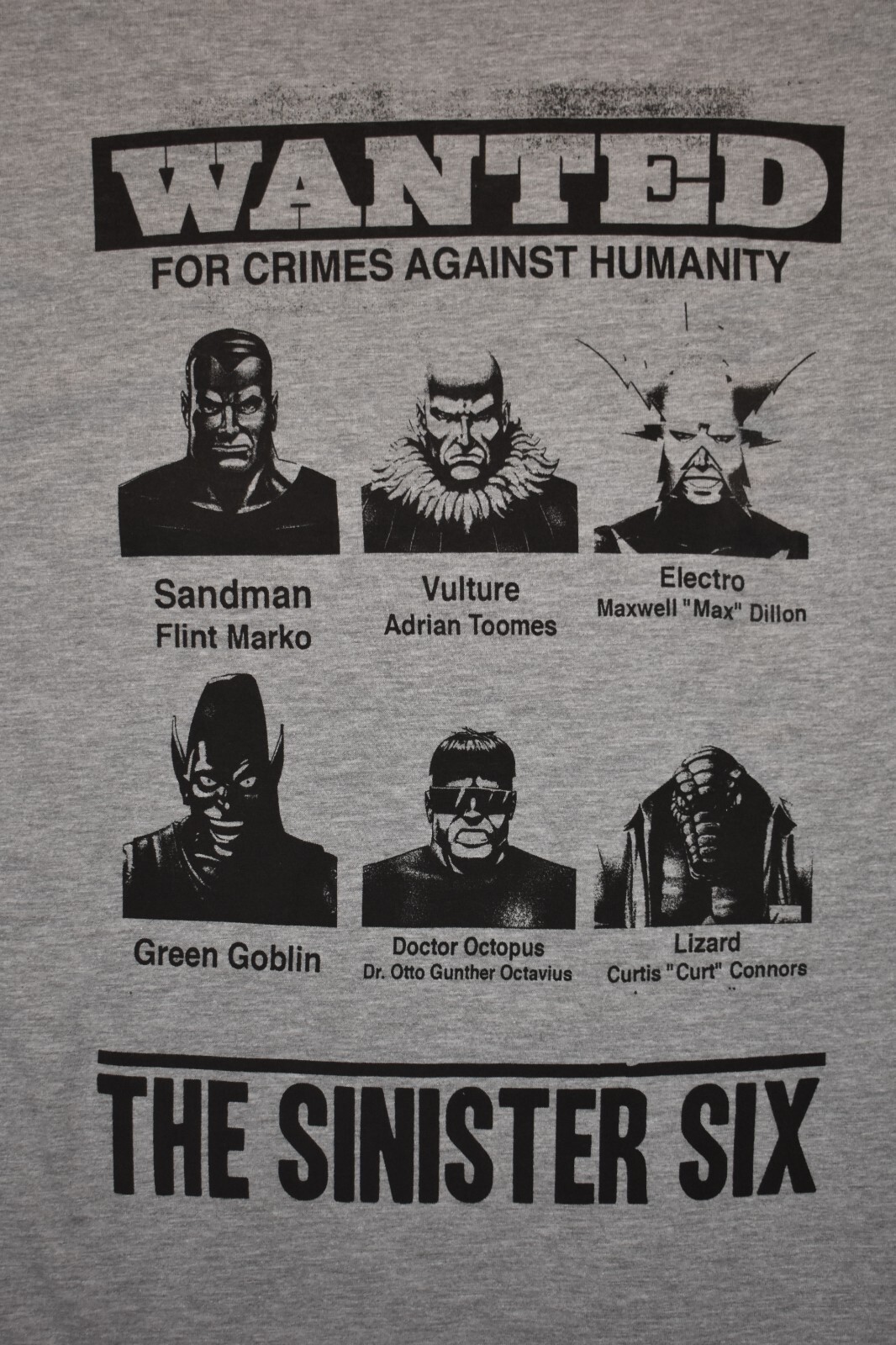 Marvel Mens Most Wanted Sinister Six Spider-Man Super Villains Shirt NWT S-2XL