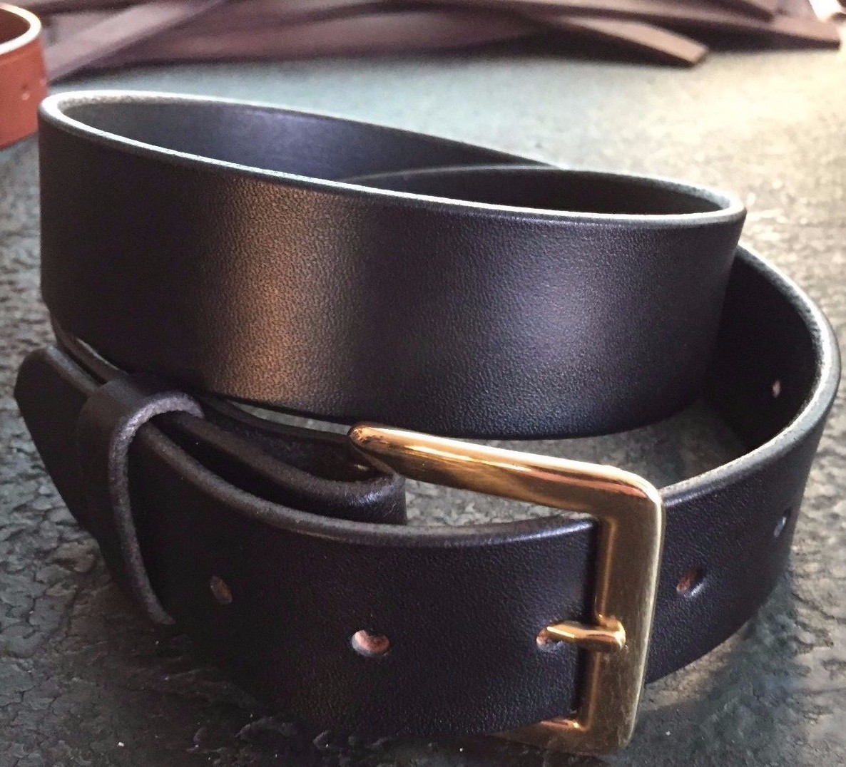1 1/2″ HEAVY REAL LEATHER WORK GUN CCW HOLSTER DRESS BELT-AMISH HANDMADE-1.5
