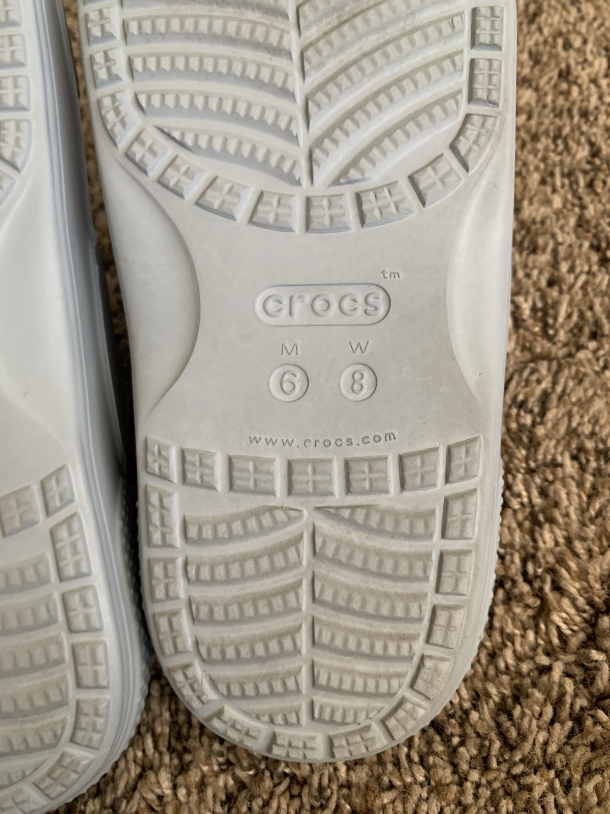 Crocs Gray V2 Slides Sandals Double Strap Slip On Comfort Shoes W8 M6