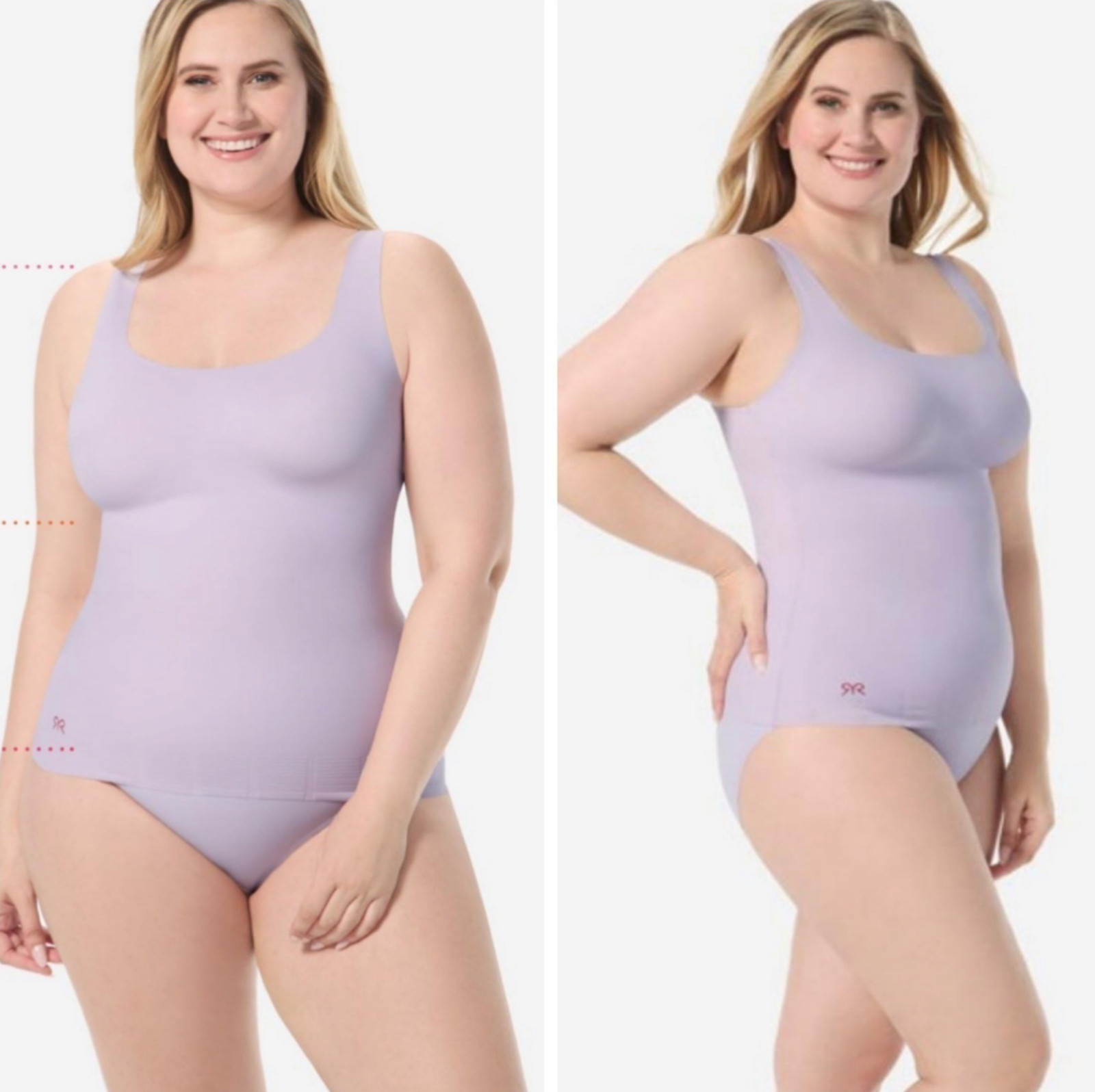 Ruby Ribbon Sleek Shape Tank Top Nylon Slimming Cami Lovely Lavender NEW 38