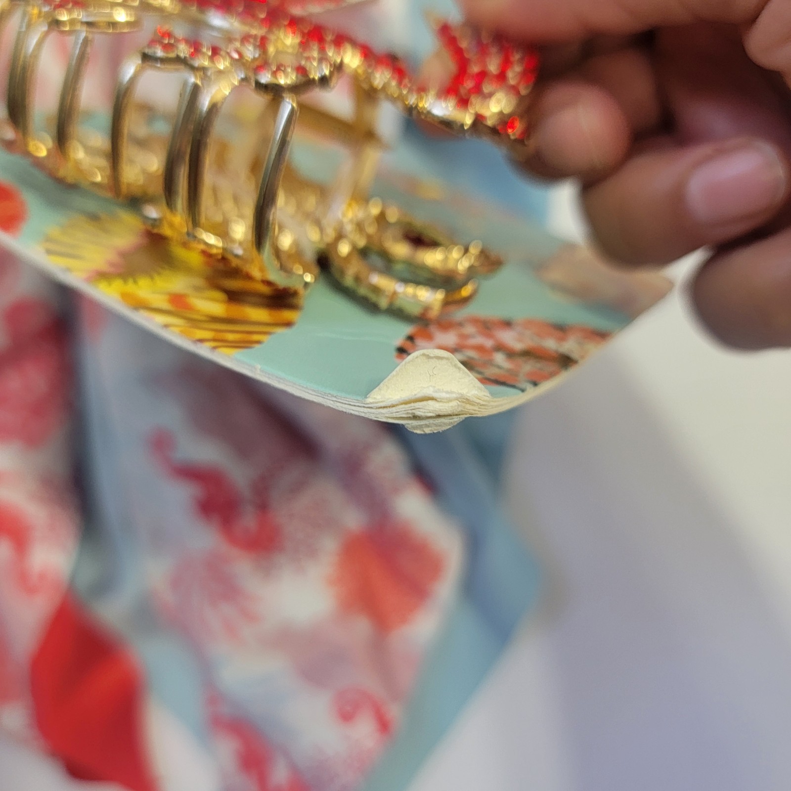 Piper K Coastal Scarf and Rhinestone CRAB Gold Hair Claw Clip Nautical SEA LIFE