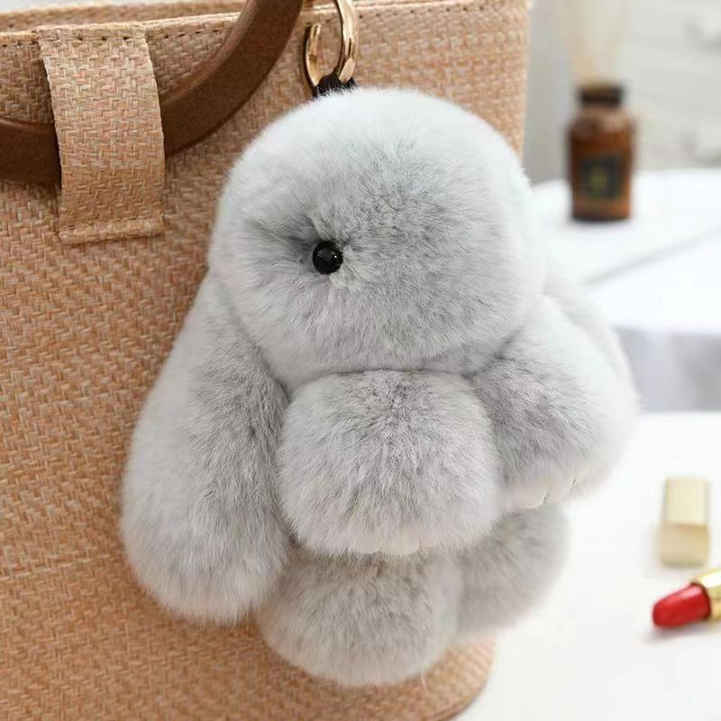 Cute Charm Key Chain Bag pendant Plush Bunny Toy Rabbit Fur Doll Gifts Keychain